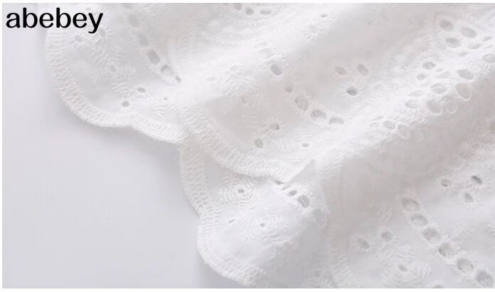 

2021 New Arrival Sweet Summer Vacation Dresses Women's Lace Hollow Out Embroidered White Loose Dress Vestidos
