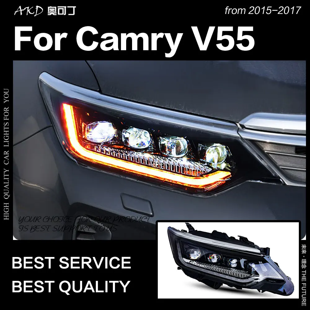 АКД автомобильный Стайлинг для Toyota Camry фары 2015-2017 V55 светодиодные DRL линзы