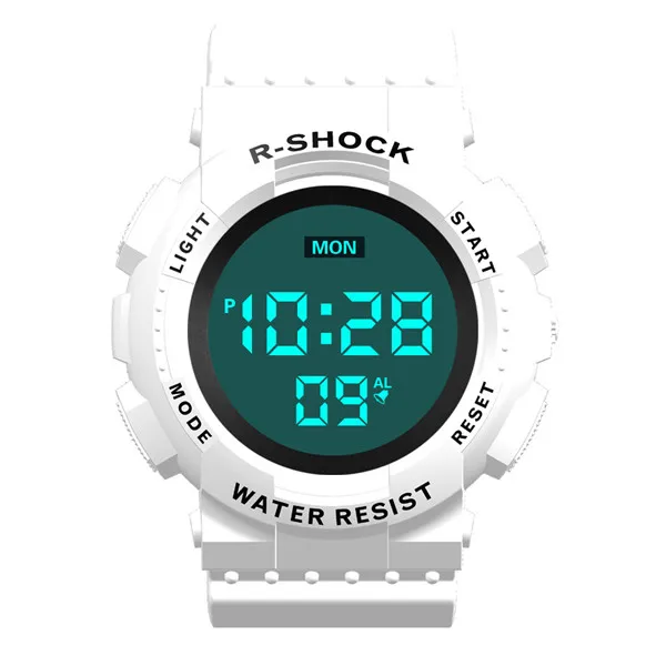 White HONHX Relogio Digital Masculino, простые спортивные часы с циферблатом, Мужские Цифровые, светодиодный, водонепроницаемые часы, дата, электронные часы A15 - Цвет: White