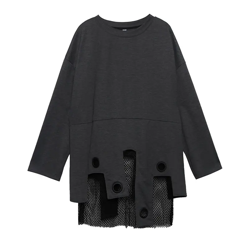 XITAO Асимметричная Черная Кружевная футболка женская модная новинка 2019 осенний