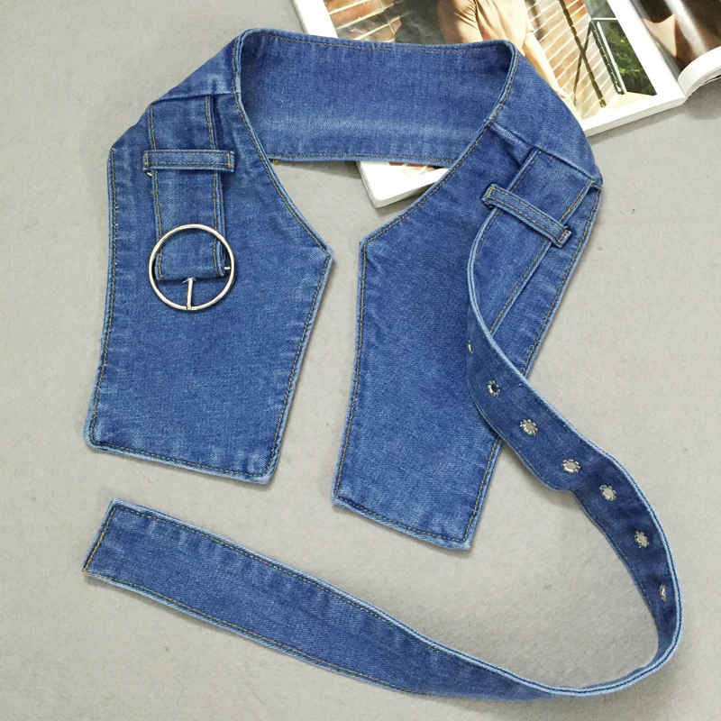 

Jean Cummerbund Irregular Women 2018 Slim Denim Wide Belt waist adjustable clothes Dress shirt accessories Bandage BT070S50