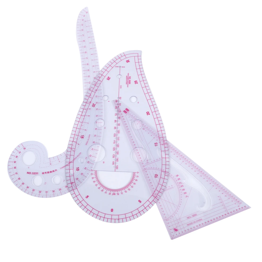 5 шт./компл. прозрачный мульти стиль Французский кривой Метрическая линейка