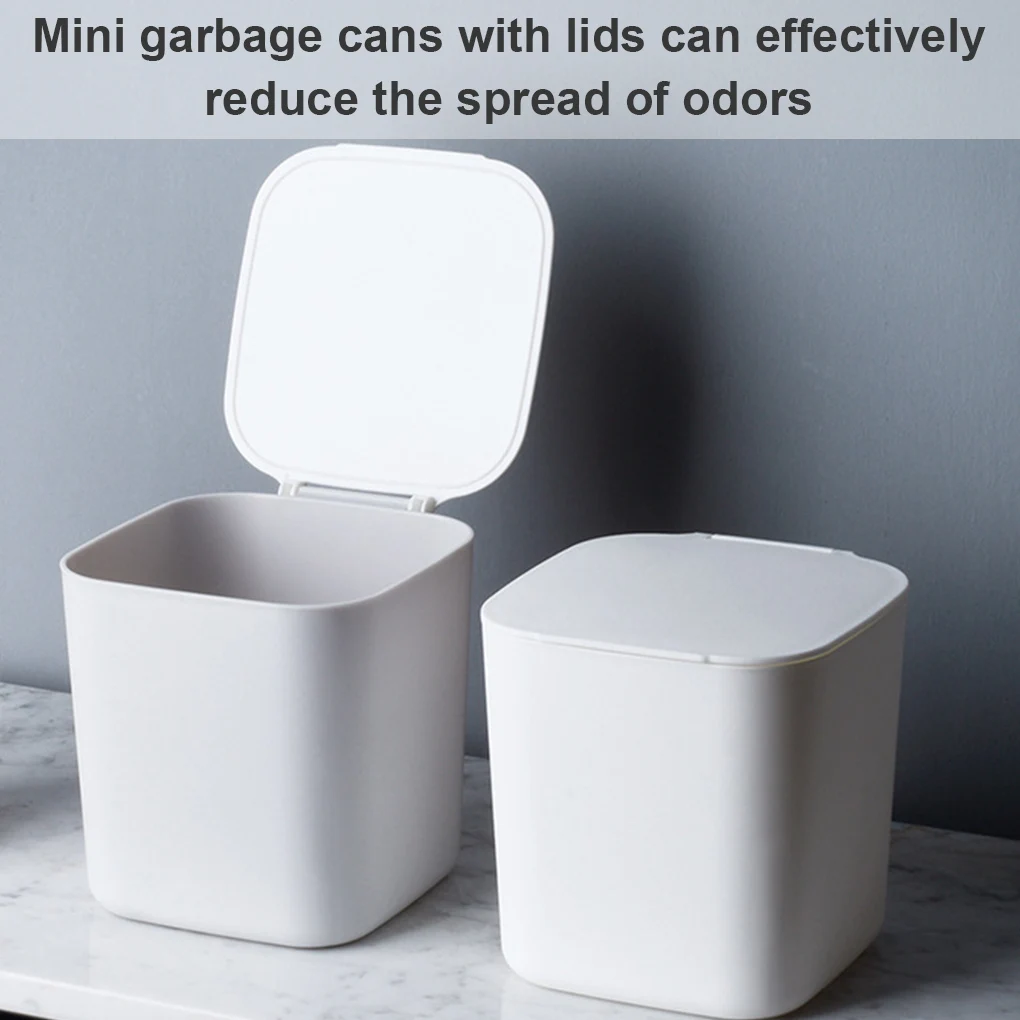 

Мини-корзина для мусора с крышкой, портативная настольная корзина для мусора, ведро для хранения мусора для спальни, гостиной, корзина для м...