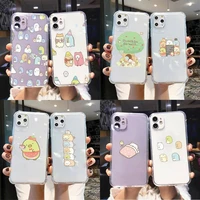 cute cartoon sumikko gurashi phone case for iphone 11 12 pro max 13 mini x xs max 6s 7 8 plus xr clear funda capa