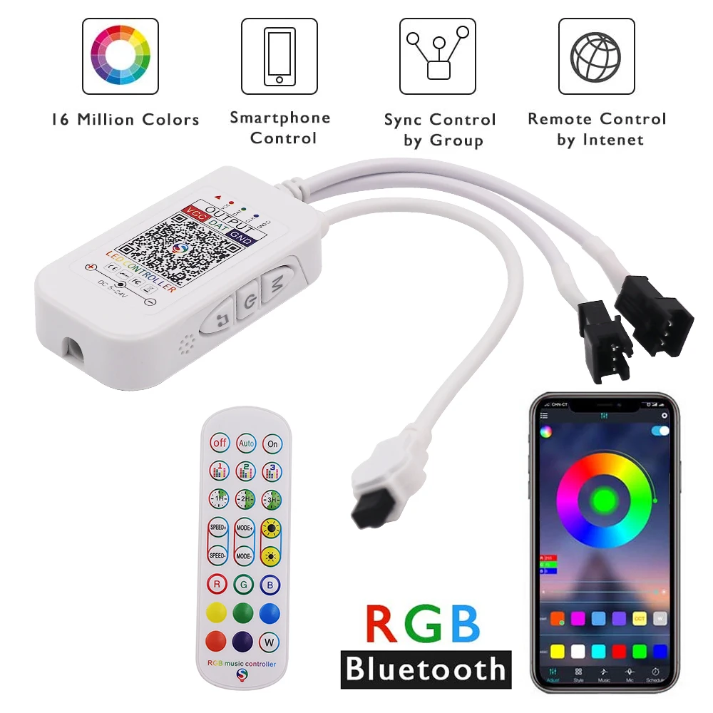 

RGB-контроллер WS2811 WS2812B Bluetooth 24 клавиши