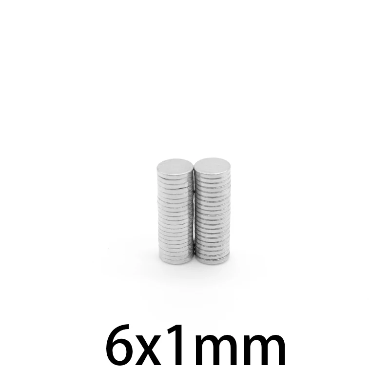 

50-2000pcs 6x1mm Super Powerful Strong Bulk Small Round NdFeB Neodymium Disc Magnets Dia 6mm x 1mm N35 Rare Earth NdFeB Magnet
