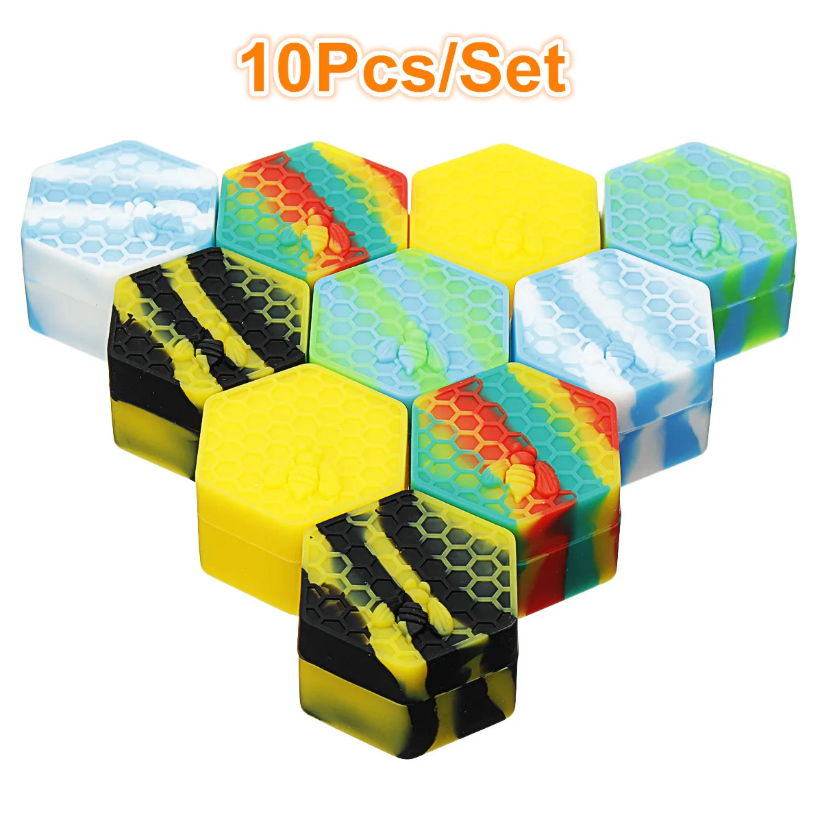 

10Pcs 26ML Mini Round Non-stick Dust Silicone Container For Wax Bho Oil Butane Vaporizer Silicon Jars Dab Wax Container Wax Jars