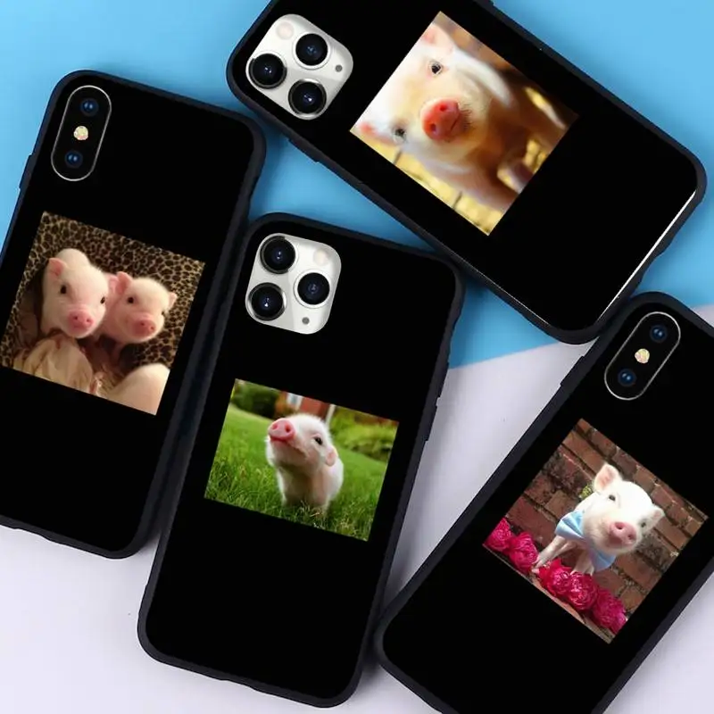 

Cute Little Pink Pet Pig animal Phone Case For iphone 12 11 13 7 8 6 s plus x xs xr pro max mini