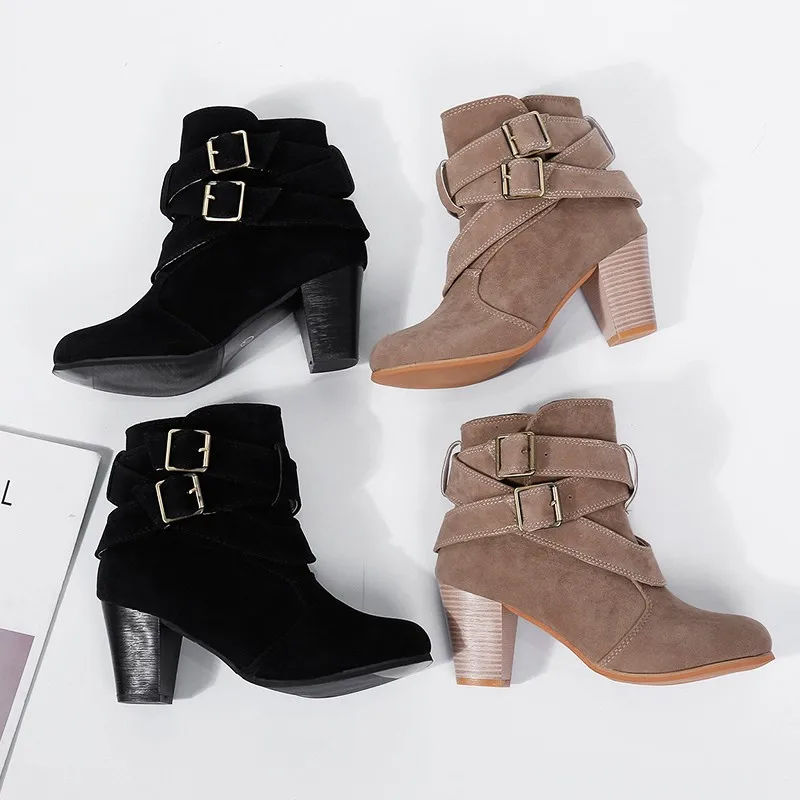 2021new Splicing Riding Boots Fashion Calf Mid-tube Boots Platform Wedges Ethnic Style Short Boots Casual Winter Women Shoes