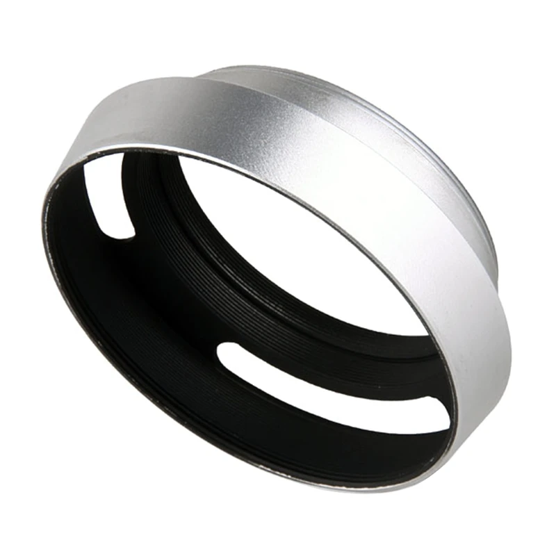 40.5mm Aluminium Silver Lens Oblique Cover Internal Thread Hood For Leica Slr Silver Metal Cutout Lens Hood