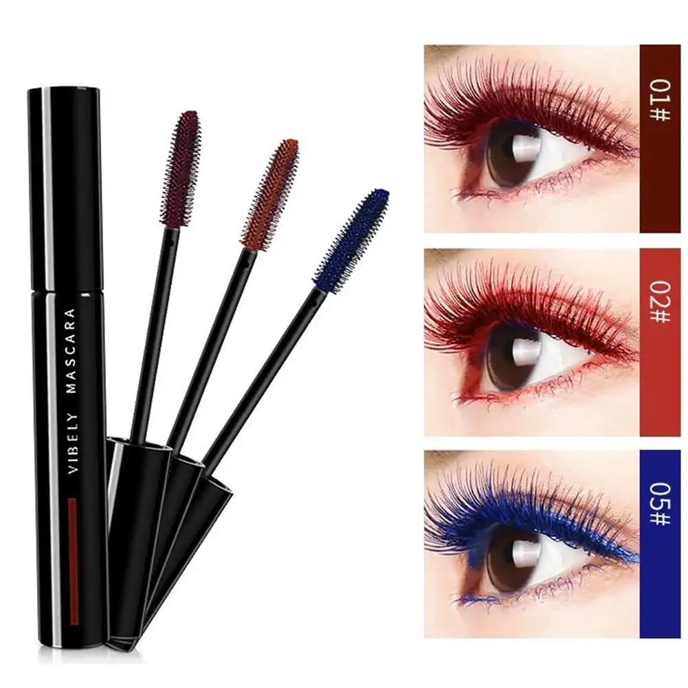 

Colorful 4D Mascara Waterproof Lasting Thick Curling Yellow Thicken Blue Lash Fiber Mascara Eyelash Color Eyes Black Makeup Z3G6