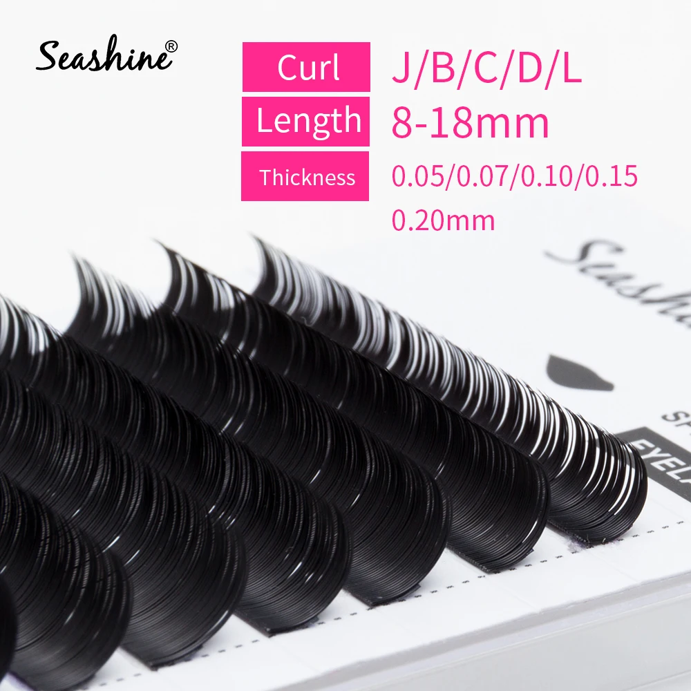 

Seashine Individual lashes J B C D L Mix Trays Faux Eyelash Extensions Wholesales Natural Soft False Eyelash Extension Supplies