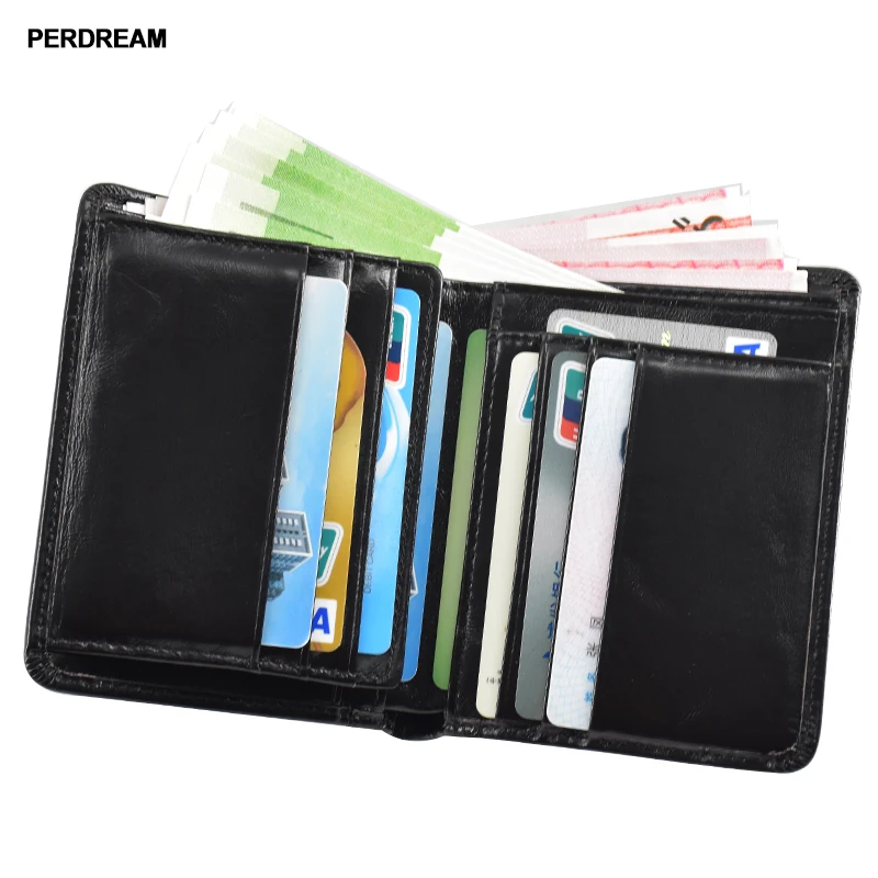 

Wallet Men's Short Leather Three-fold Wallet Cowhide Foreign Trade Wallet Wallet Slim Change Wallet Ticket Clip