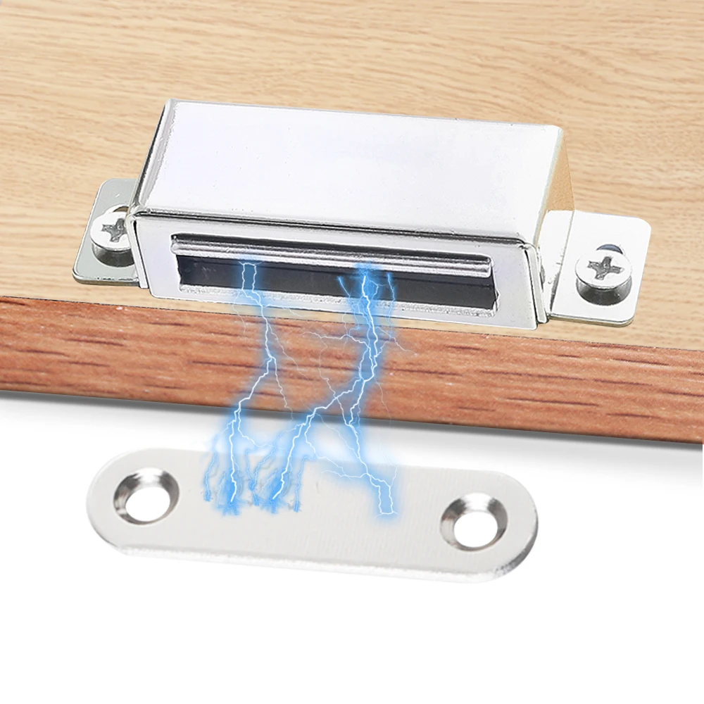 

cupboard Cabinet etc furniture Door Latch/Catch Closures white plastic highly magnet catch with metal plate and free screws