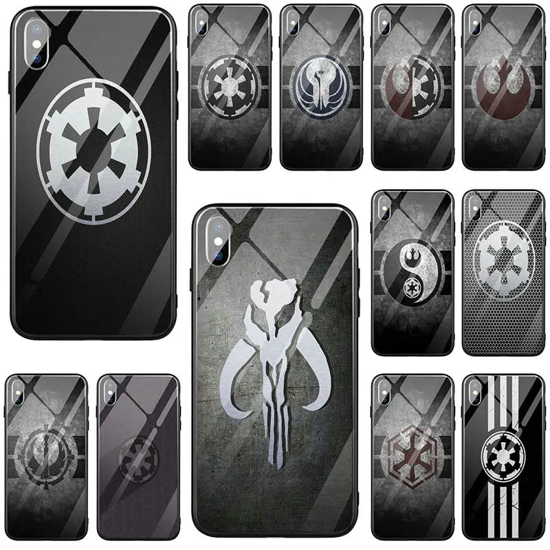 Чехол для телефона из закаленного стекла iPhone 5 5S SE X XR XS Max 6 6S 6Plus Plus 7 7Plus 8 8Plus