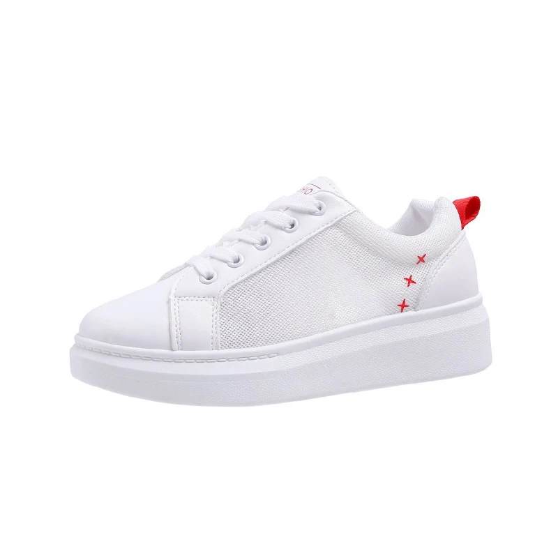 

2021 Spring Flat Women Shoes Mesh Breathable Casual Shoes Women Sneakers Shallow Little White Shoes Thick Bottom Fashion Shoes