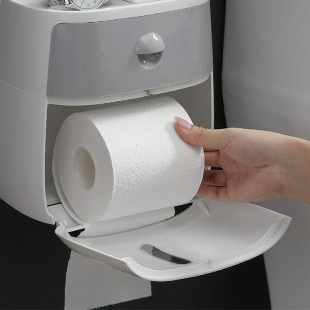 Водонепроницаемый настенный держатель для туалетной бумаги полка ванной