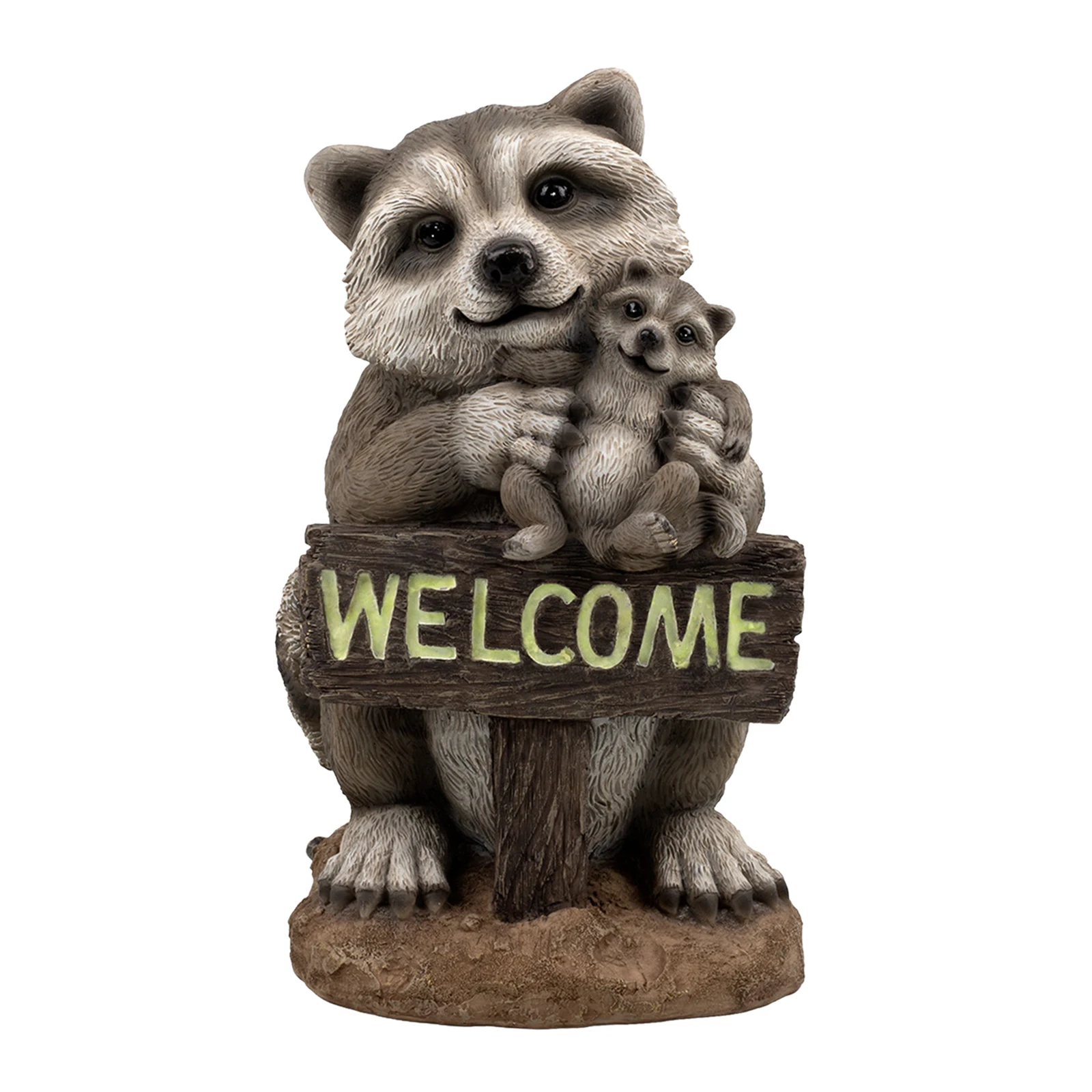 

Garden Raccoon Welcome Statue Lawn Decorative Art Crafts Housewarming Gift