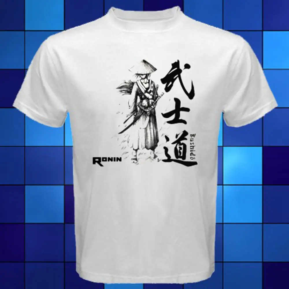 Новая белая футболка Ronin Bushido Самурай Японский Символ Размер S M L XL 2XL 3XL брендовая