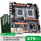 Комплект материнской платы Atermiter X79 с двумя процессорами, 2 x Xeon E5 2650 V2 E5 2650V2 4x8 ГБ = 32 Гб 1600 МГц PC3 12800 DDR3 память ECC REG