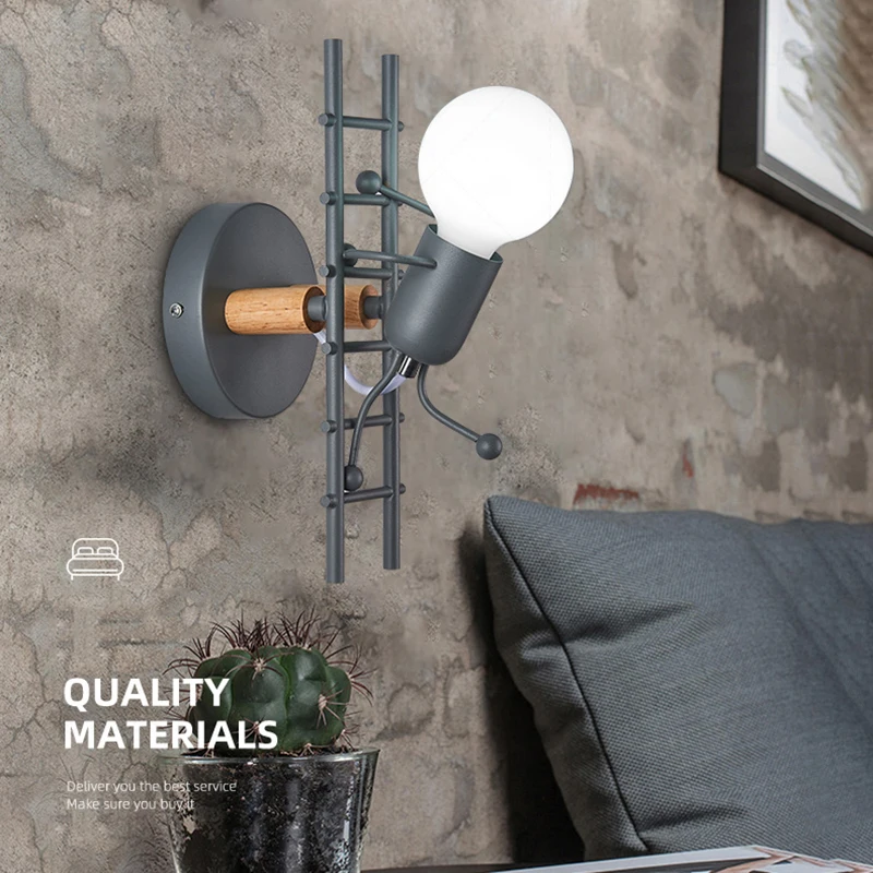 Креативная настенная железная лампа в мультяшном стиле светильник для стены