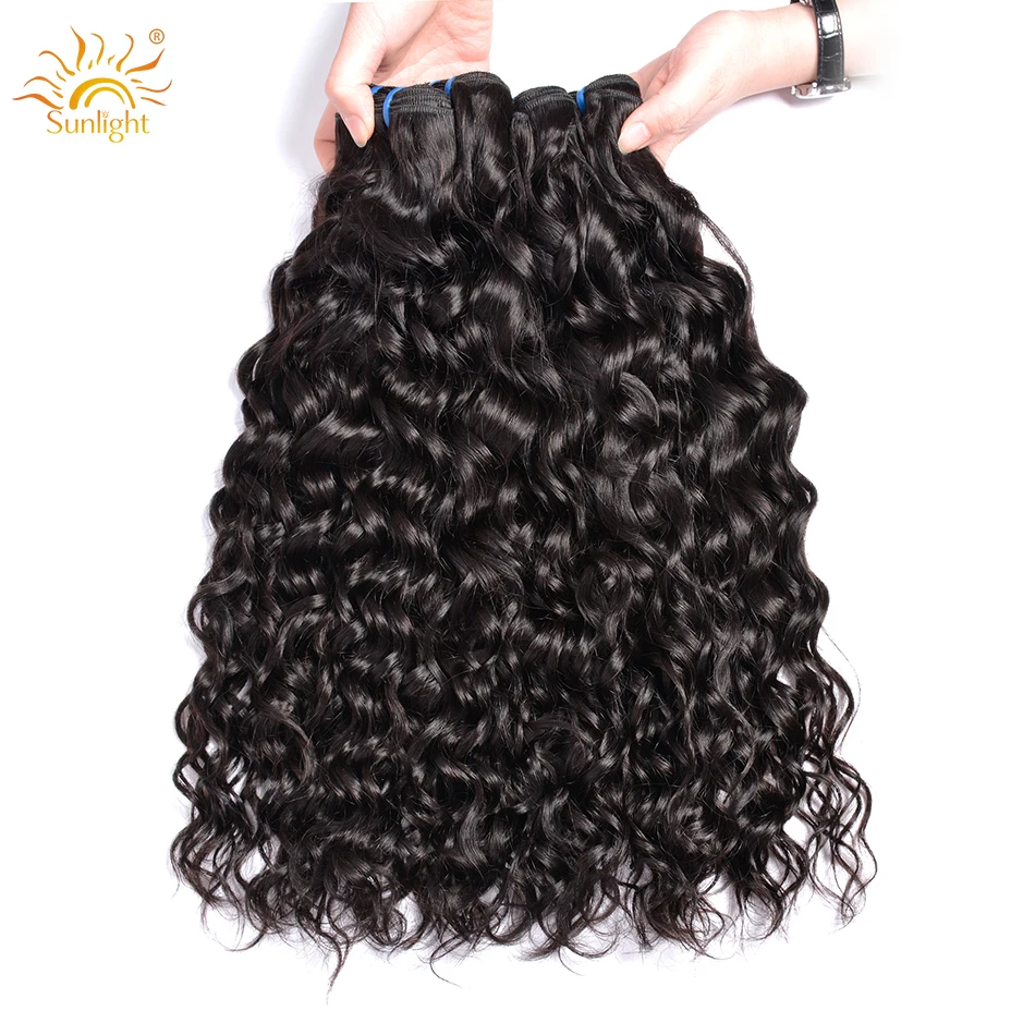 Бразильская холодная завивка пучки с закрытием блестящие волосы плетение не