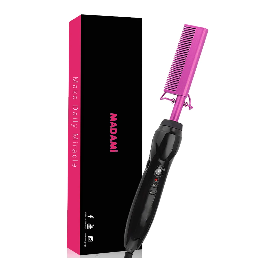 

Выпрямляющая расческа для волос керамический плоский утюг ЖК-дисплей Strightener кисти быстрый нагрев прямые щипцы для завивки расческа разглаж...