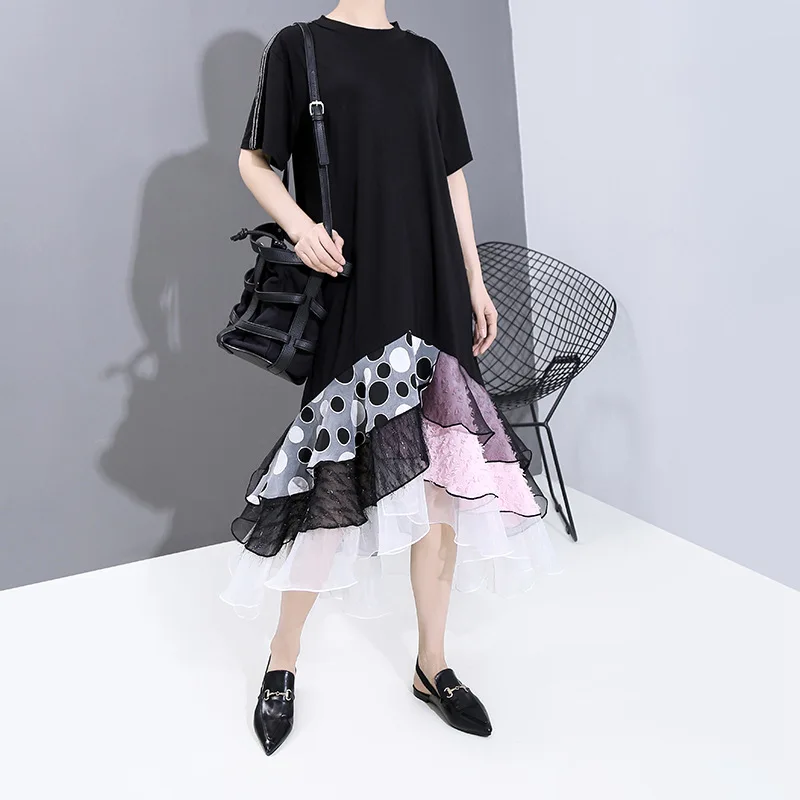 Летнее платье в горошек с кисточками и оборками модные повседневные Клубные