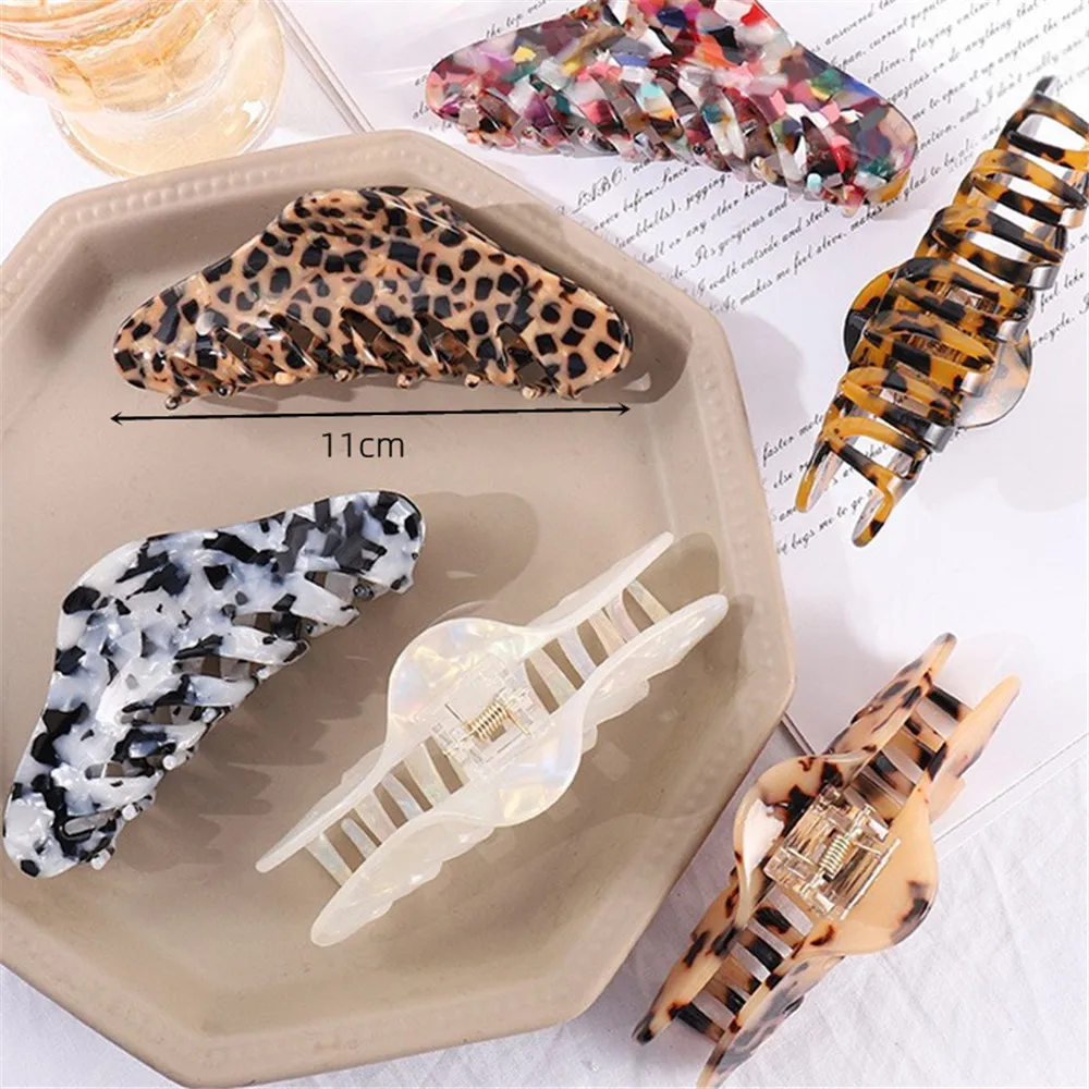 

Acetate Hair Claw Large Square Hair Crabs Clip Leopard Clips Hairpins Barrette Hair Clamps For Women Girl Hair Accessories Gift