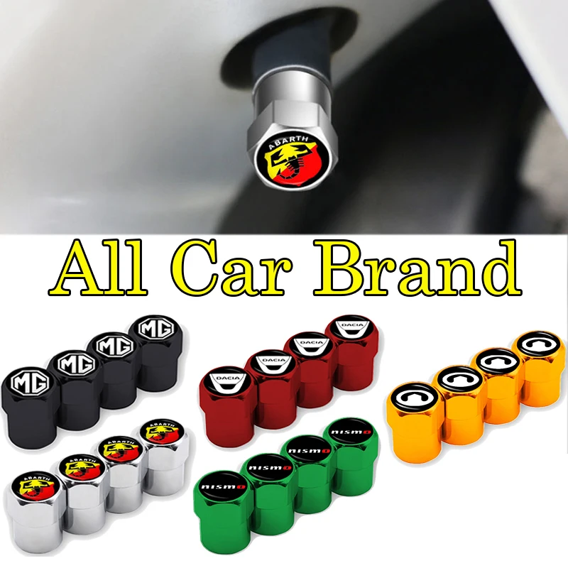 

4pcs Car Wheel Tire Valve Cover Caps Auto Goods for Ssangyong Logo Actyon Rexton Korando Rodius Kyron Tivoli Musso XLV Stavic