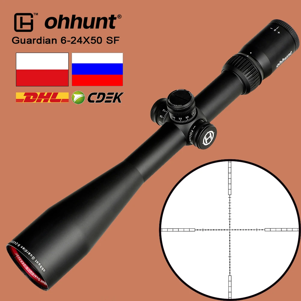 Ohhunt Guardian 6 24X50 SF охотничий прицел 1/2 полумил точечный стеклянный вытравленный