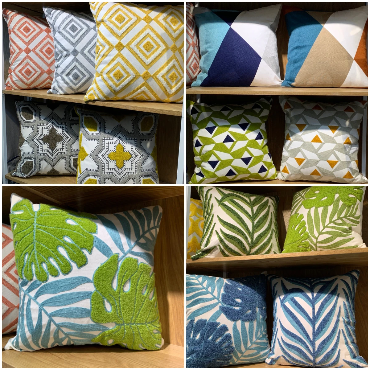 Новинка нордическая Геометрическая шерстяная наволочка с вышивкой в