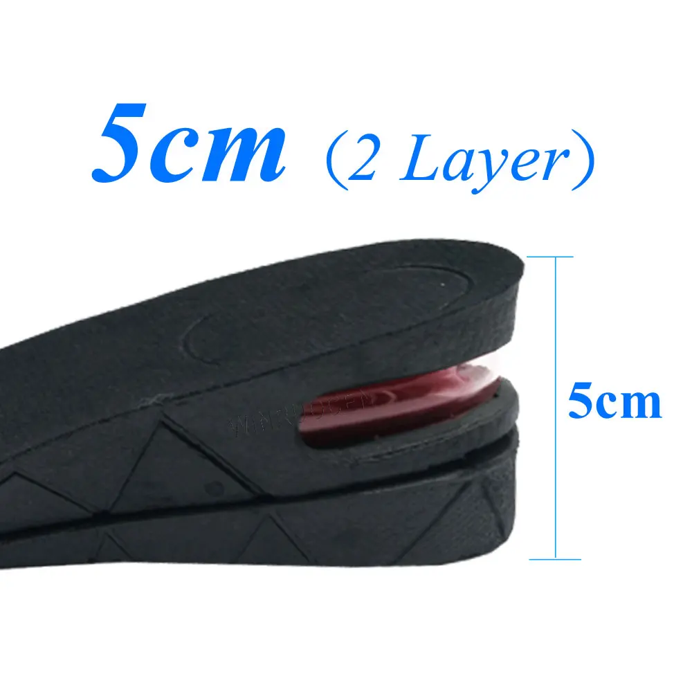 Height 5cm 3-9 см, увеличивающая рост стелька, подстилка, регулируемая высота, подтяжка обуви, вставка на каблуке выше, для женщин, мужчин, унисекс, качественные подушечки для ног - Цвет: Height 5cm