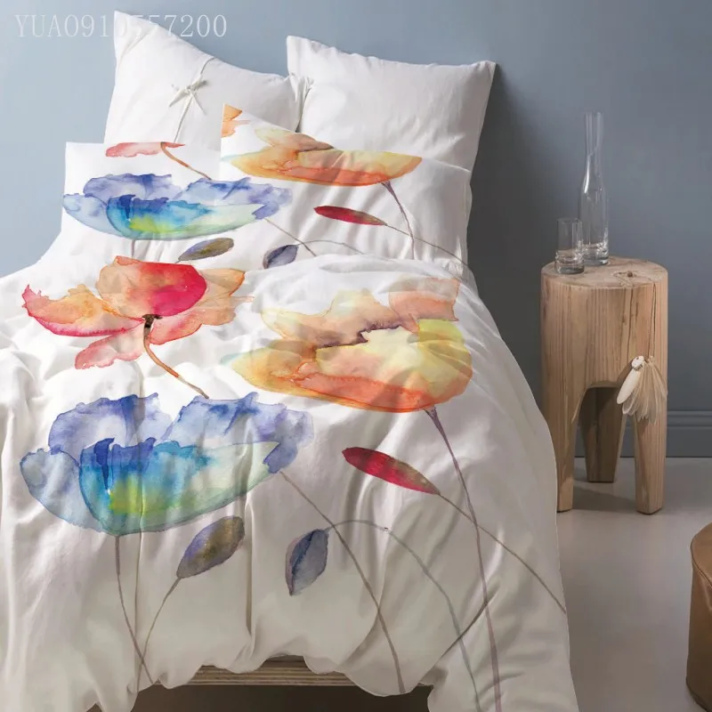 Постельное белье акварельного цвета с цветами набор пододеяльников 3D цветочным