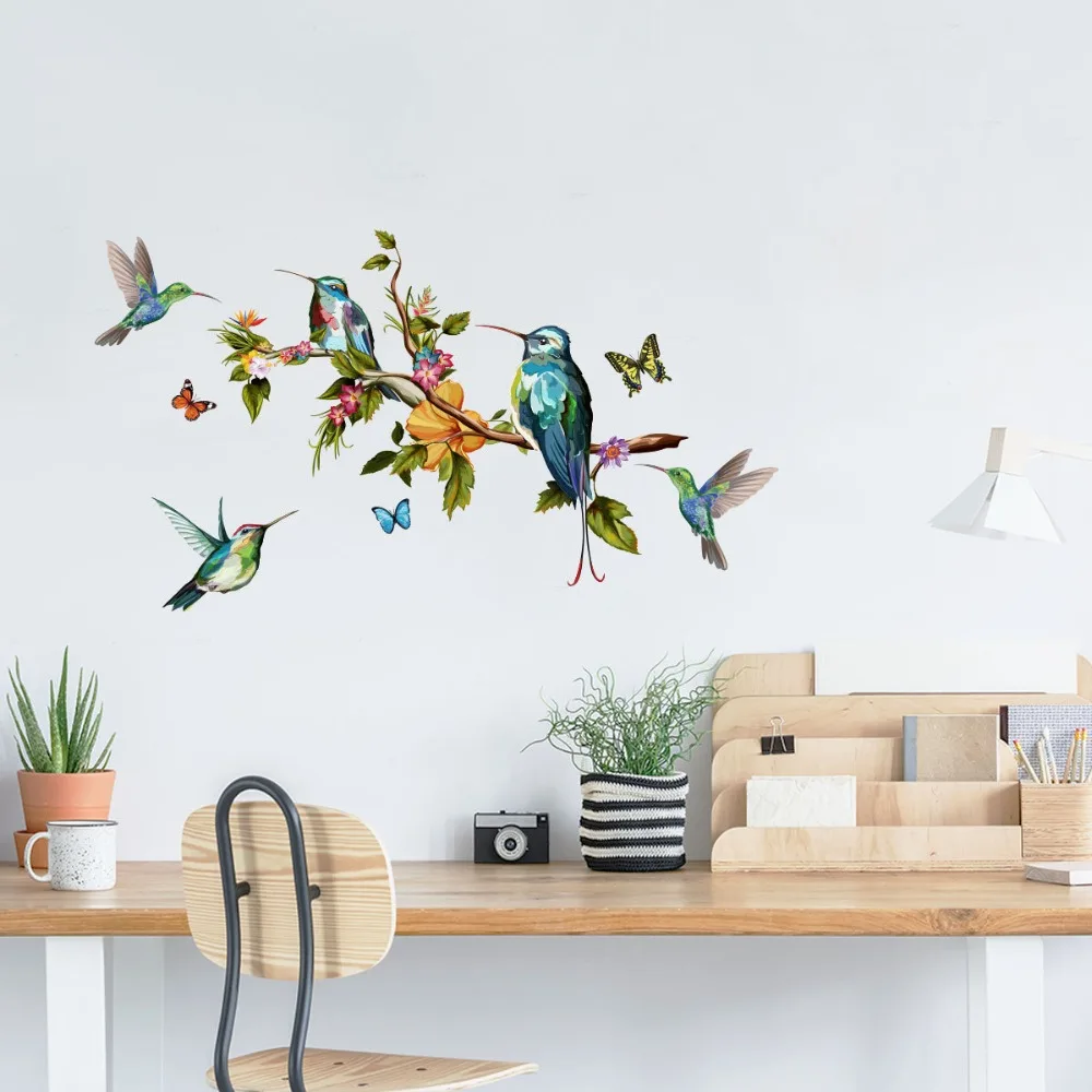 

Multicolor butterflies and birds Stickers Flying on the Wall Living Room Bedroom Decoration Wallpaper Mural Removable Stickers