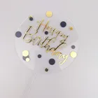 Акриловый Золотой Серебряный горошек Топпер для торта С Днем Рождения Дети девушки день рождения декоративные сладости бар детский душ торт поставки