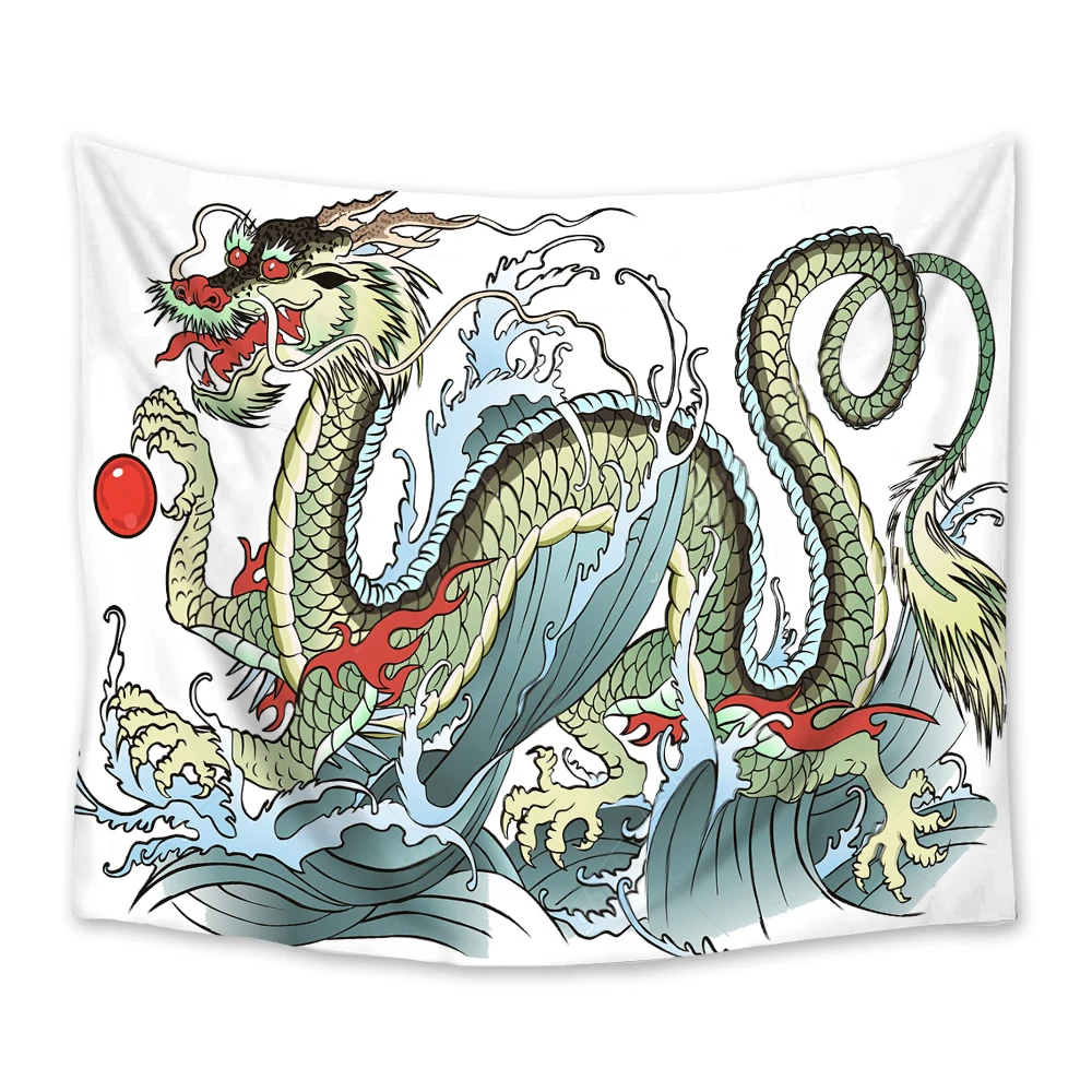 

Chinese Dragon Cartoon Tapestry Wall Hanging Wall Decor Tapestries Bedspread Sheet Carpet Throw Yoga Mat Home Bedroom Decoration