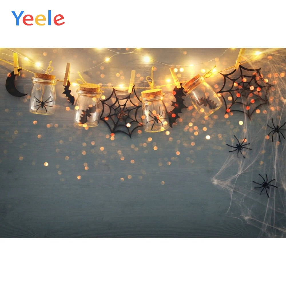 Yeele Хэллоуин Декоративный свет тыквы дрейфующие бутылки паук фотографии фоны для фотографий фоны для фотостудии