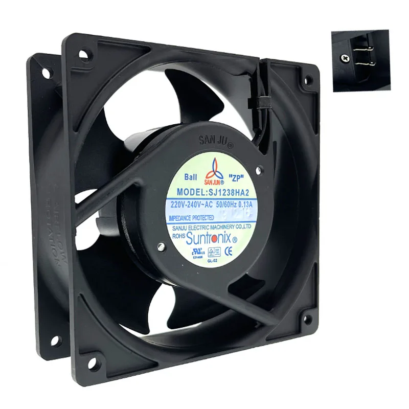 220В вентилятор металлический Новый Suntronix SANJUN SJ1238HA2 120 мм 12 см 12038 240В 0.13A крыльчатка