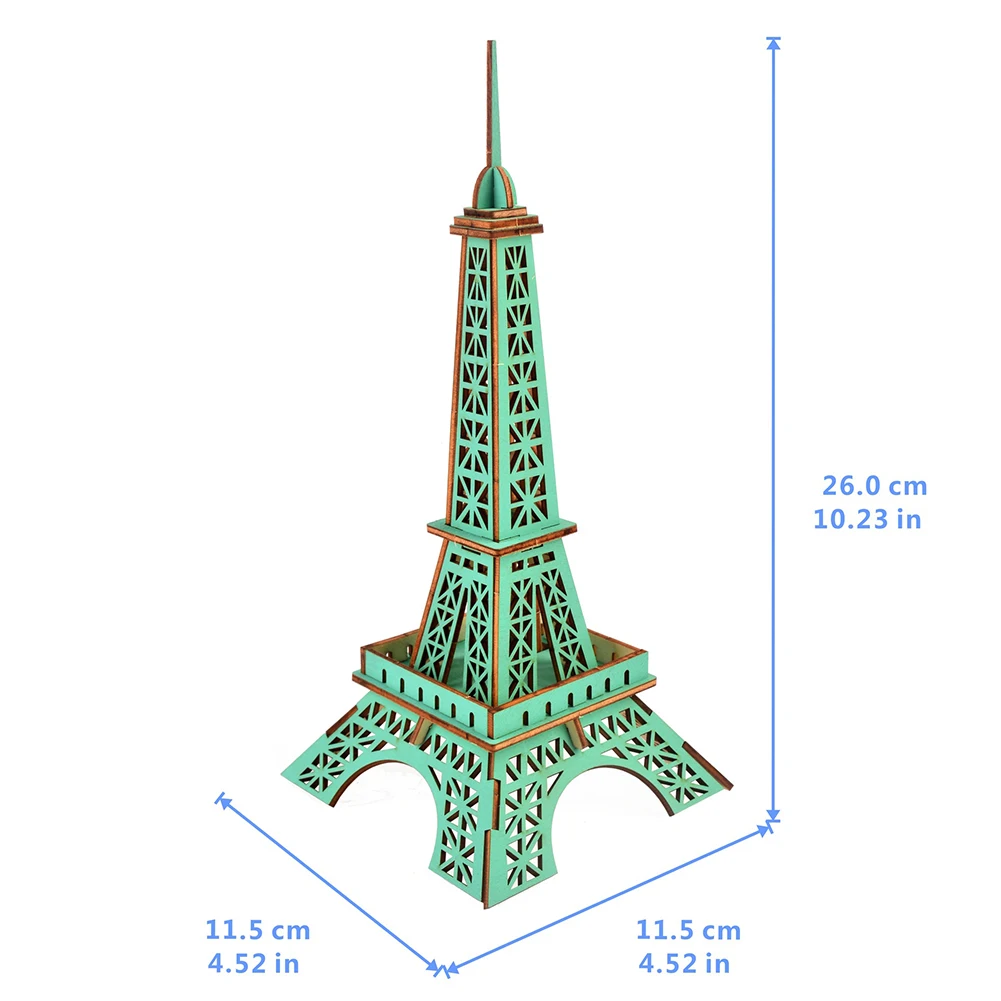 

4Pcs Wooden Kids DIY 3D Eiffel Iron Tower Assembly Model Puzzle Toy Desk Decor