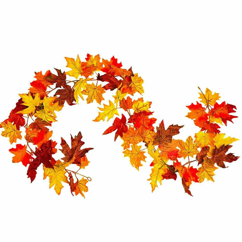 170 см искусственные осенние кленовые листья гирлянда Висячие растения вечерние