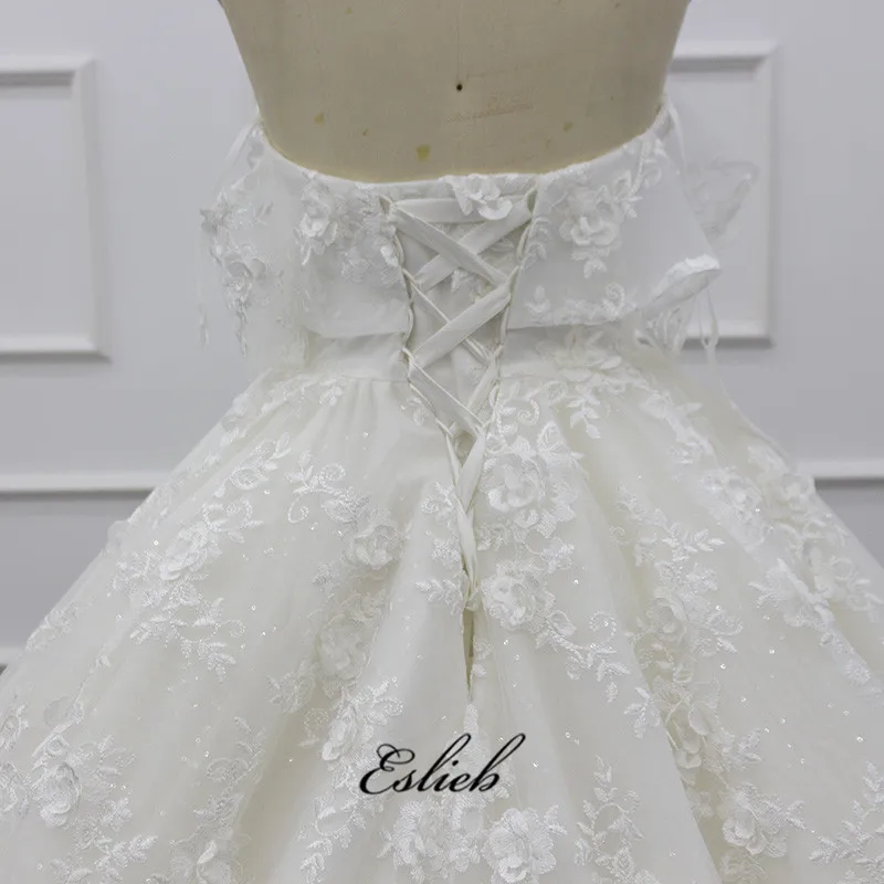 

Eslieb Ball Gown Off the shoulder full 3d flower lace wedding gown bridal gown 2020 vestido de Noiva Wedding dresses