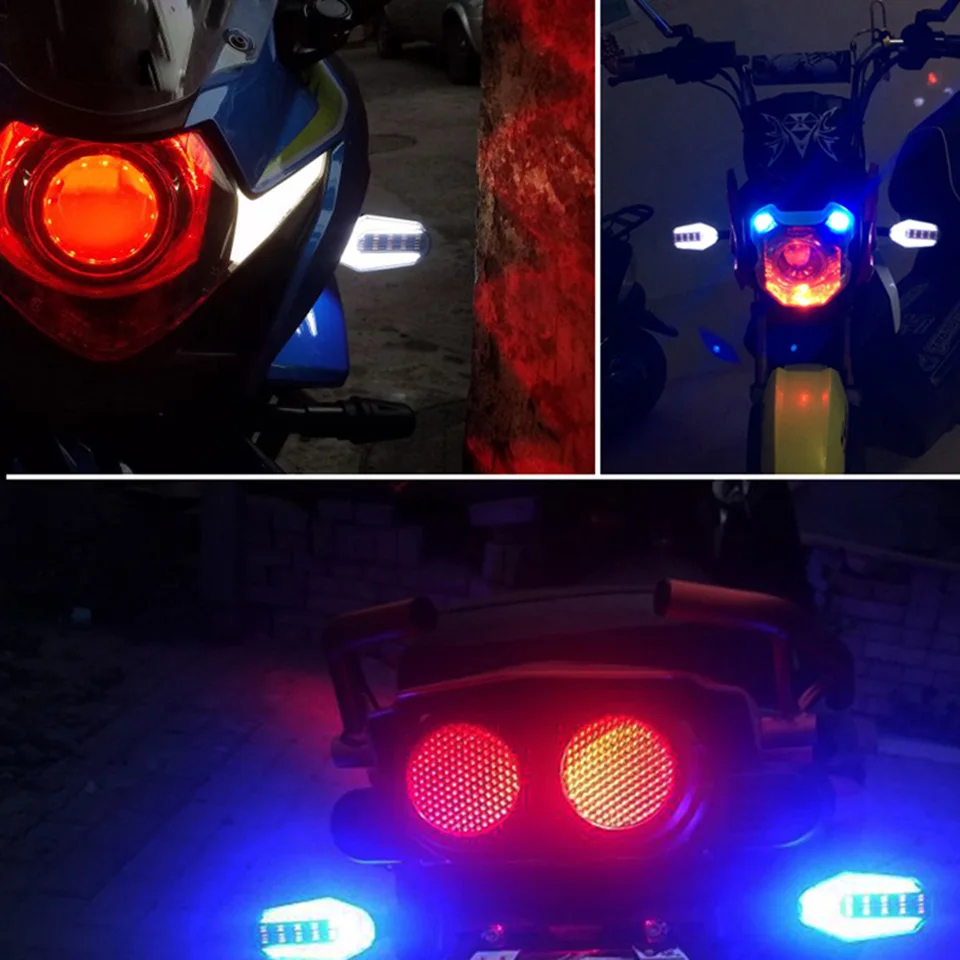 2 шт. двухцветные мотоциклетные указатели поворота светодиодные индикаторы