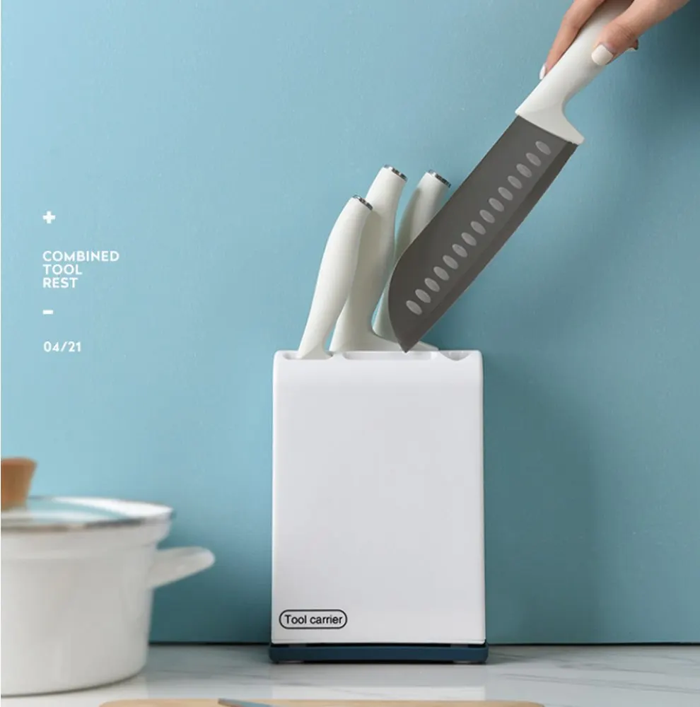 

PP Kitchen Knife Stand Holder Storage Rack Shelf Knife Holder Knives Organizer Multi-functional Storage Kitchen Accessories