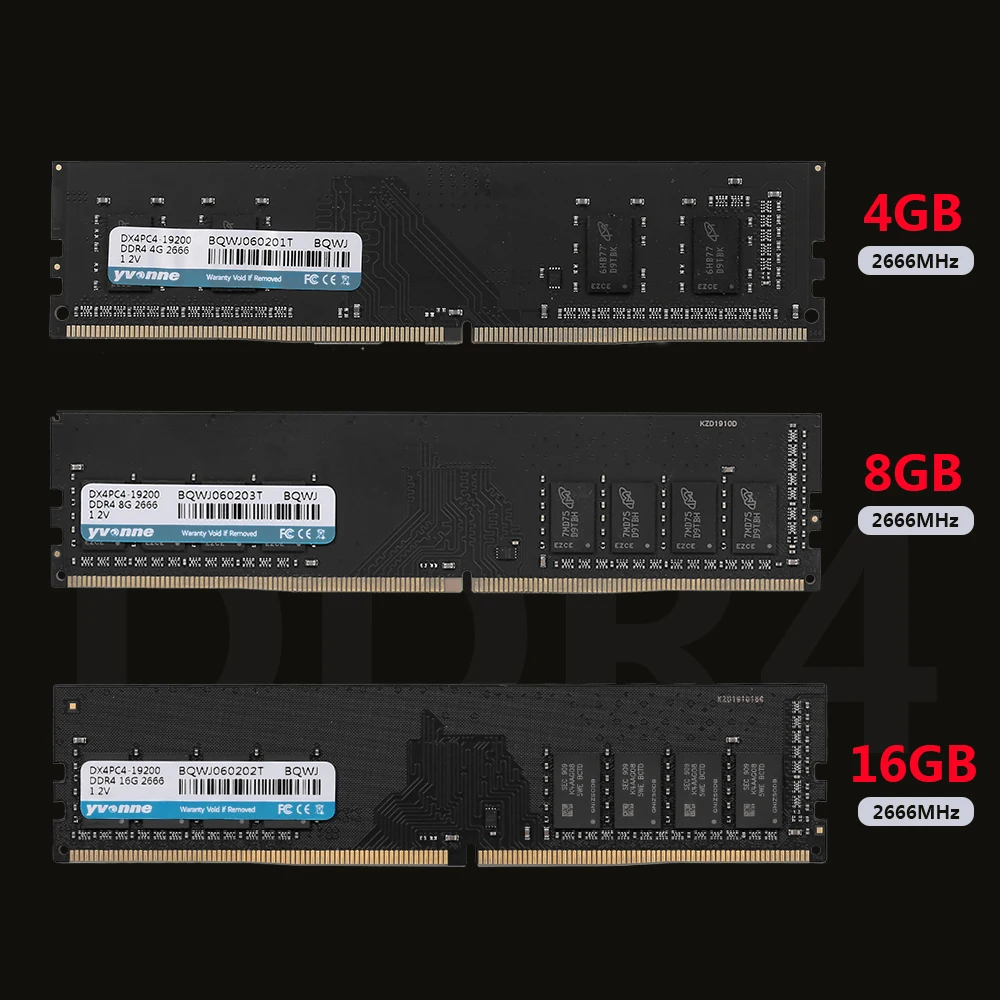 Yvonne DDR4 2666 МГц 2400 МГц ОЗУ 1,2 в Настольный ПК Память ПК ОЗУ низкое энергопотребление Улучшенная пропускная способность 4 ГБ 8 ГБ 16 ГБ