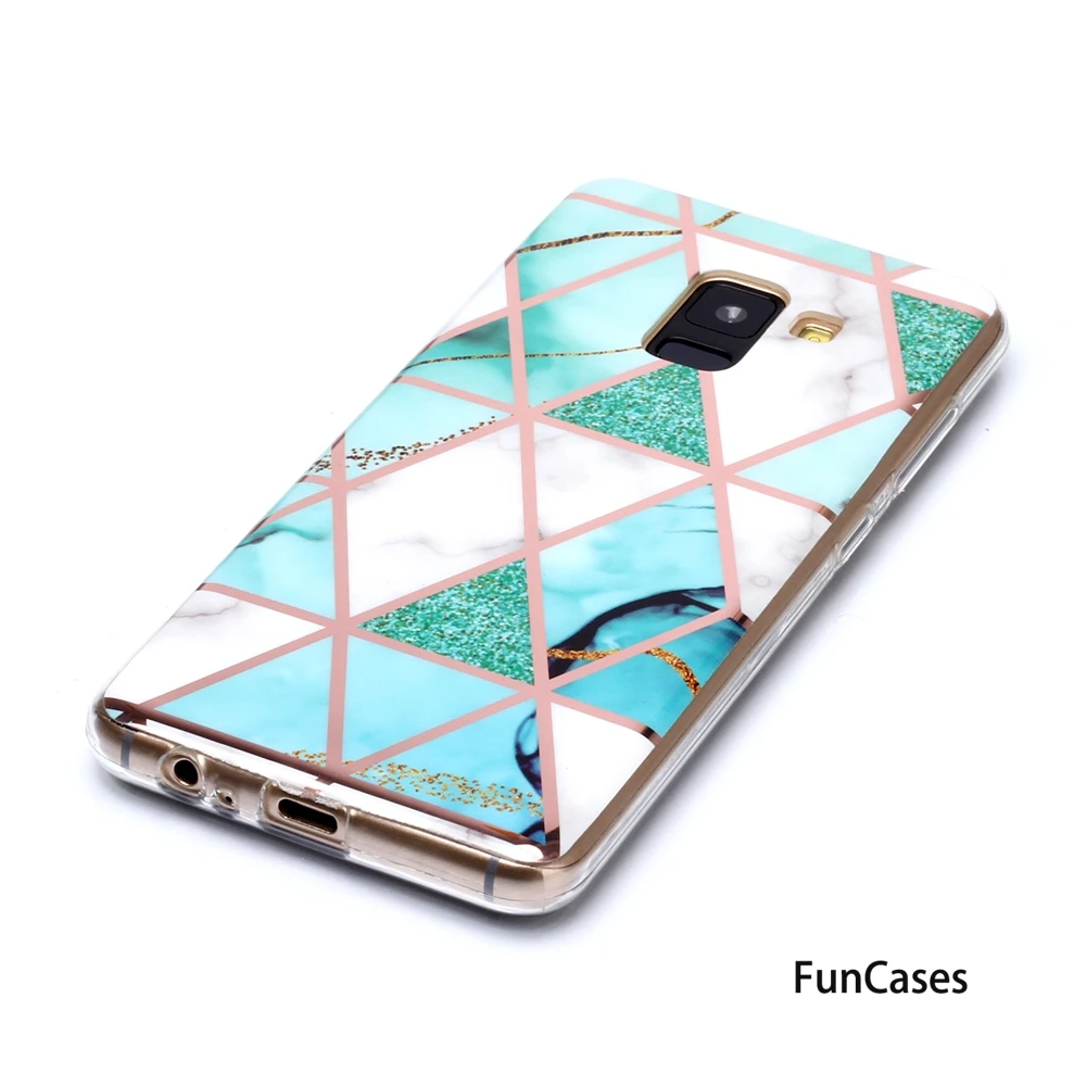 Простой мягкий ТПУ протектор для carcaso Samsung A8 2018 мраморные чехлы телефонов Carcaso Galaxy
