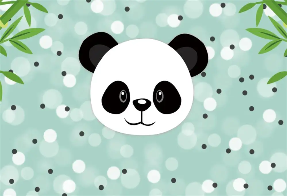 NZY06522 Laeacco Panda Green Bamboos с днем рождения Портретные Детские фотографии фоны для фотостудии - Цвет: NZY06522