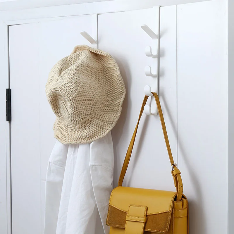 

Rails Bedroom Door Hanger Clothes Hanging Rack Plastic Home Storage Organization Hooks Over The Door Purse Holder for Bags Towel