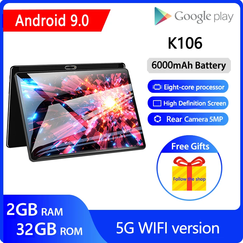 ZONKO 10 дюймовый планшетный ПК с системой андроида и 9 0 5G Wi Fi Octa Core 2G Оперативная