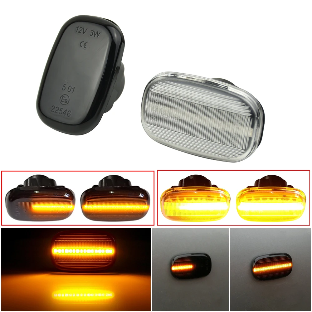 

LED Dynamic Side Marker Turn Signal Light Sequential Lamp For Toyota Corolla E10/E11/E12 ZE120 Hilux Surf N21 Yaris Verso Celica